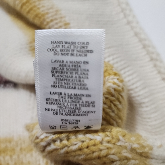 Rails Daphne Wool Cashmere Striped Sweater Cream Multi Metallic Size Large - Picture 11 of 17